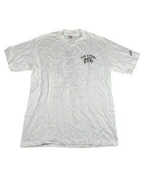 Vintage 90s Balle de Match Tennis T Shirt Mens L White Made USA SofTee Tee Jays